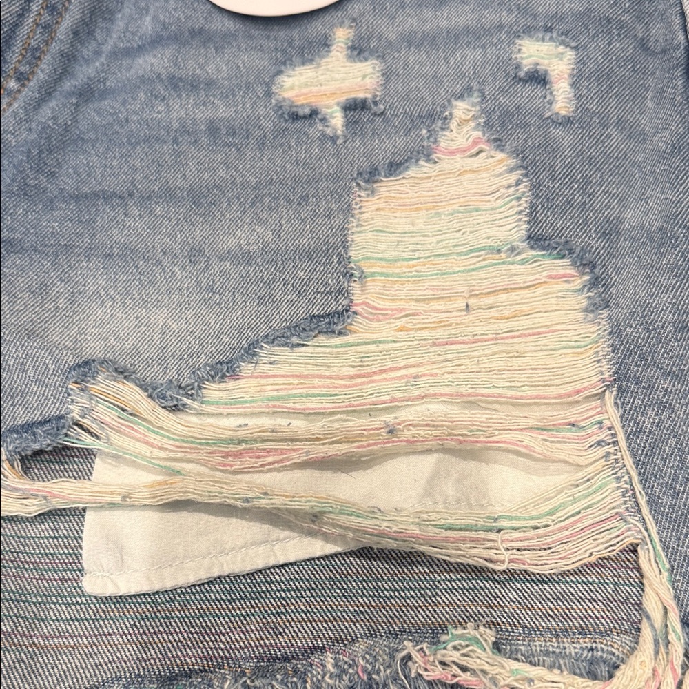 KanCan Light Blue Distressed Jean Shorts - Picture 5 of 6